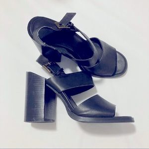 Black Strappy Heels - Sz 8
